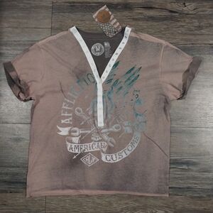 Affliction Shirt Retro Gothic Vintage T-shirt Womens M Biker Punk Y2K Tee